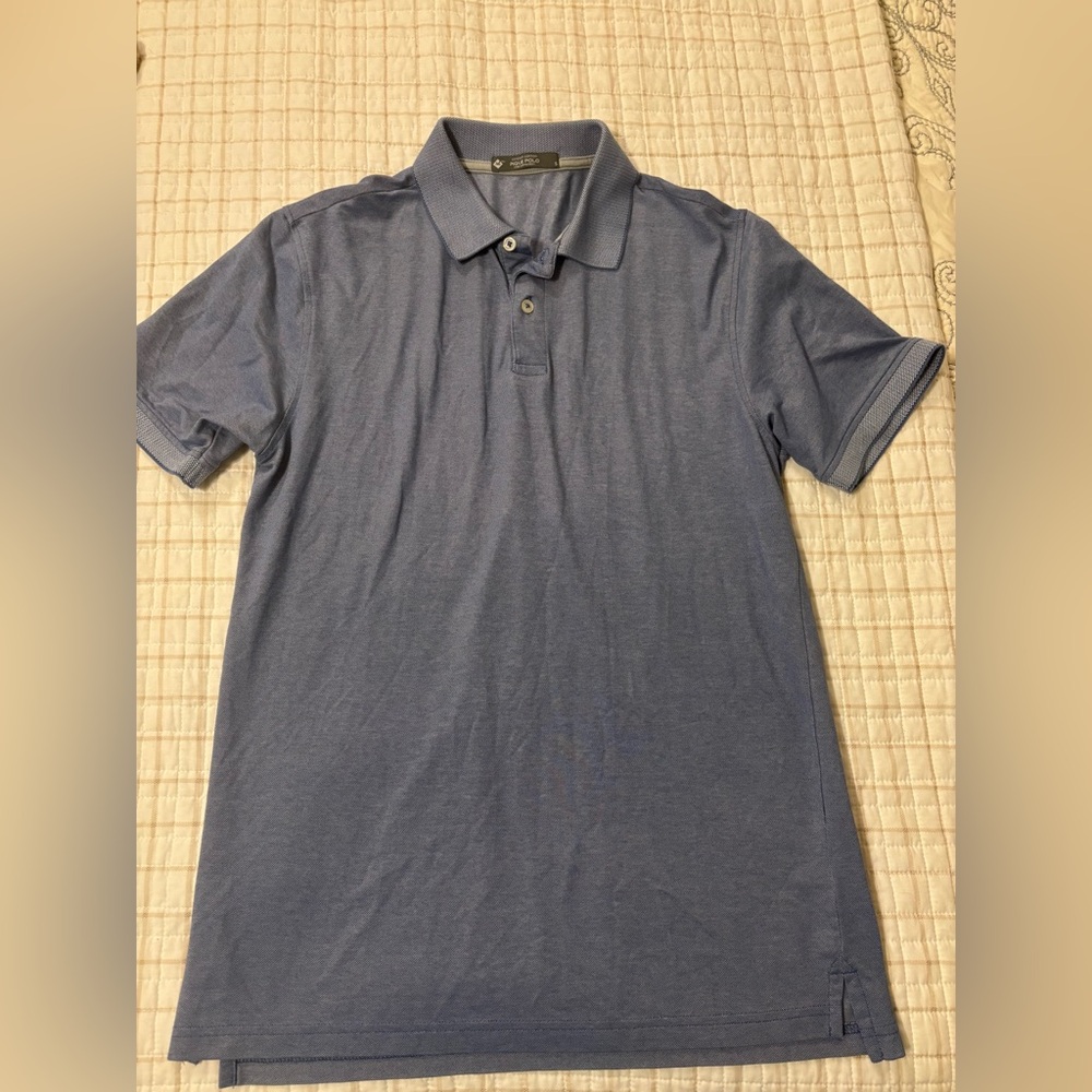 Men's Heather Navy Short-Sleeve Polo